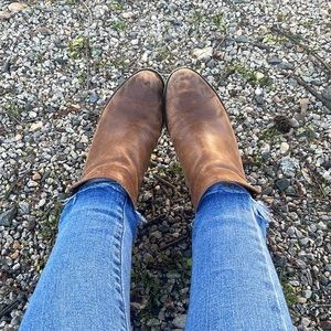 Well worn leather booties. Size 5.5